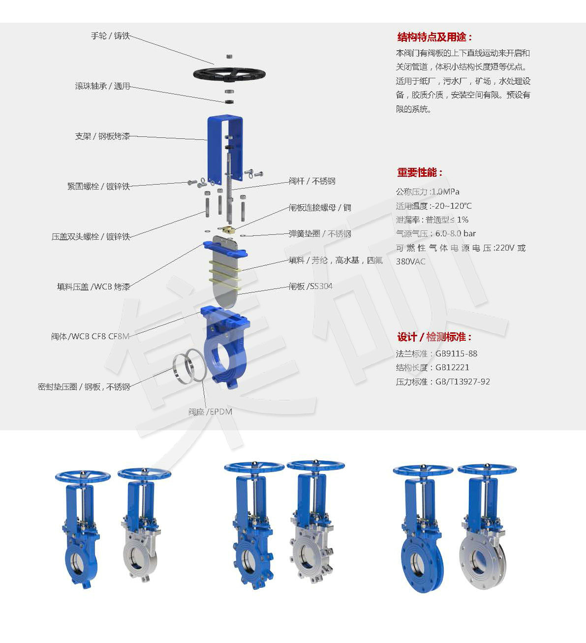 PN暗杆单向密封手动刀闸阀