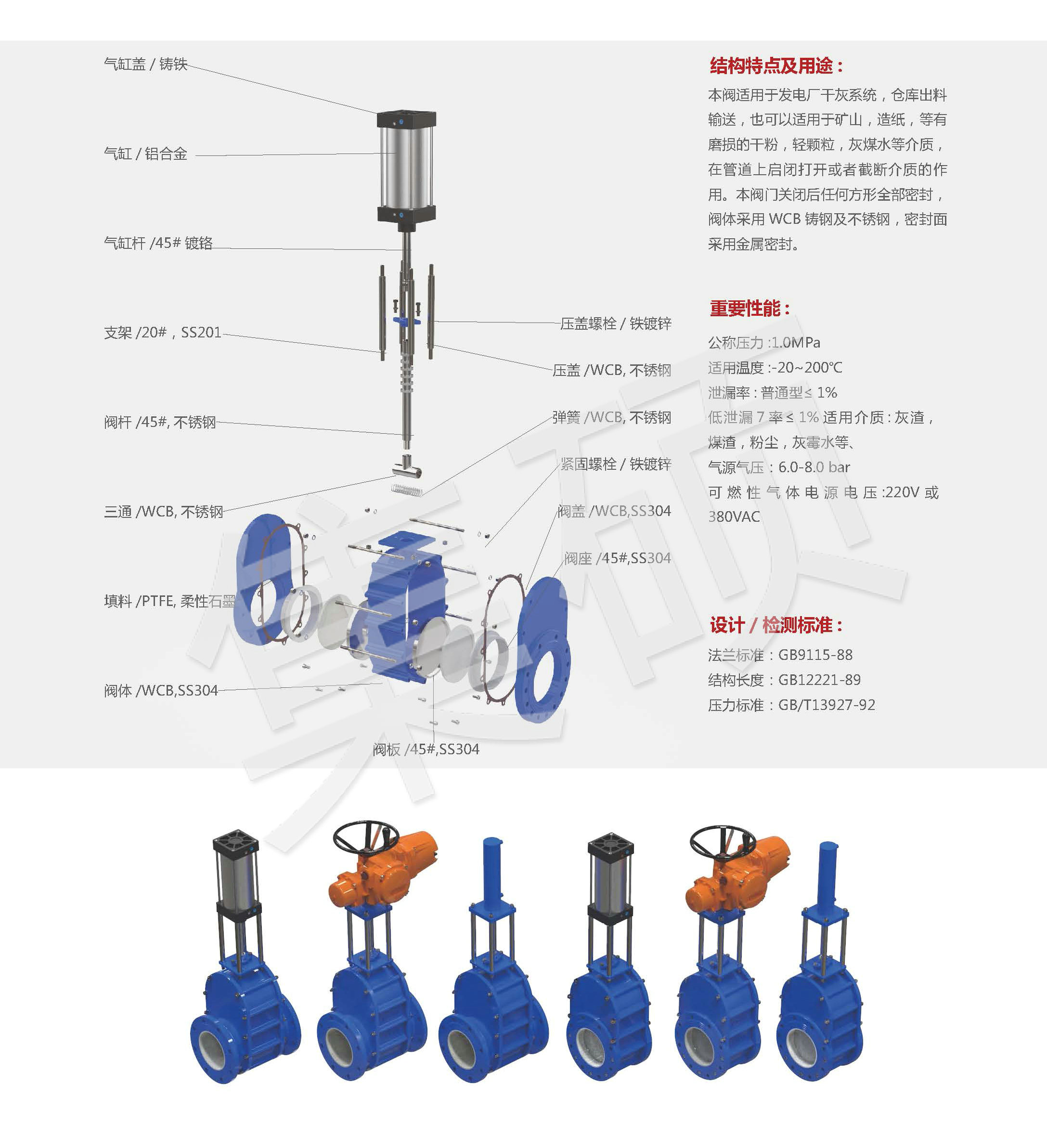 PN10陶瓷排渣双闸板阀对夹连接