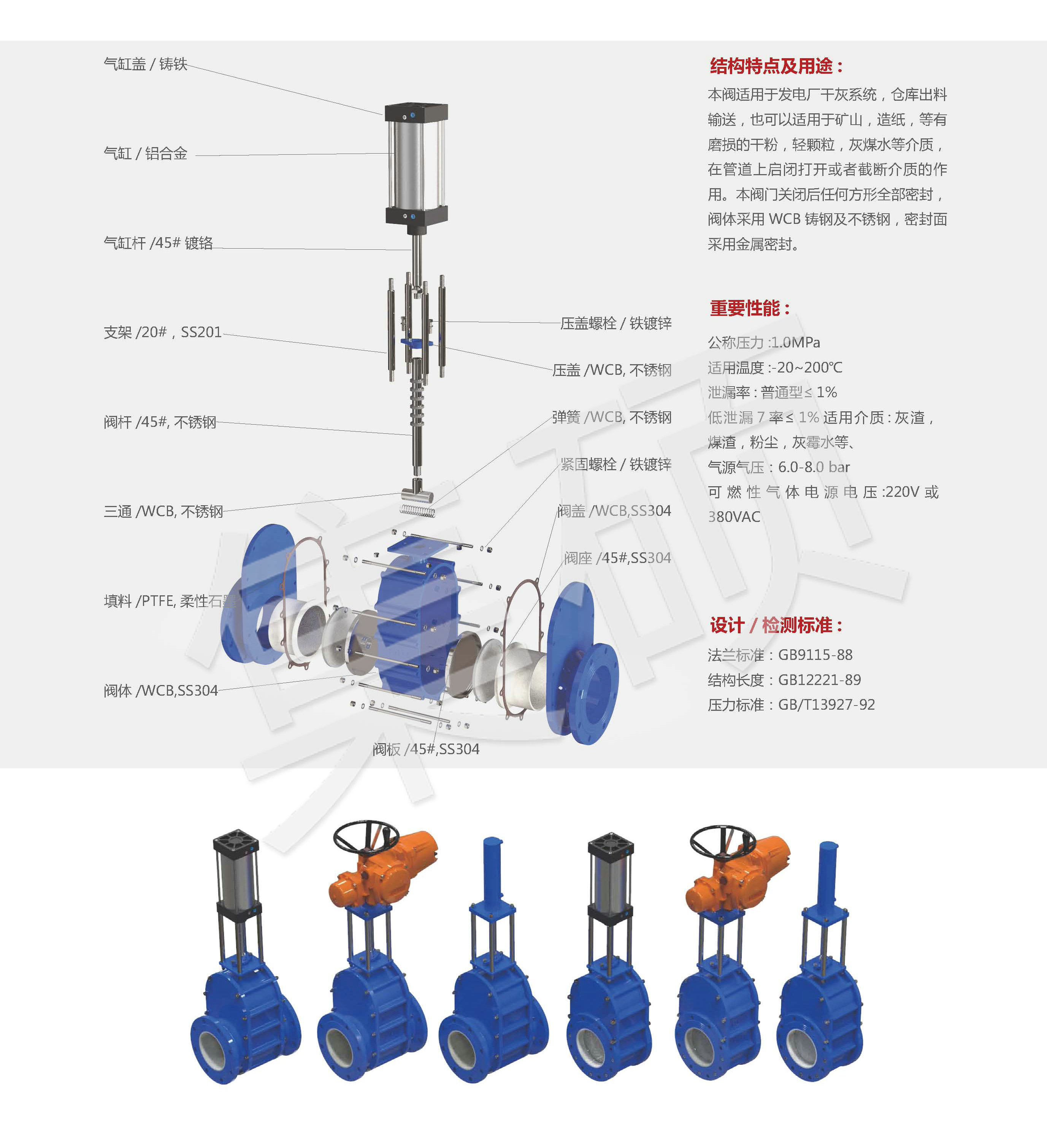 PN10双闸板陶瓷排渣阀法兰连接